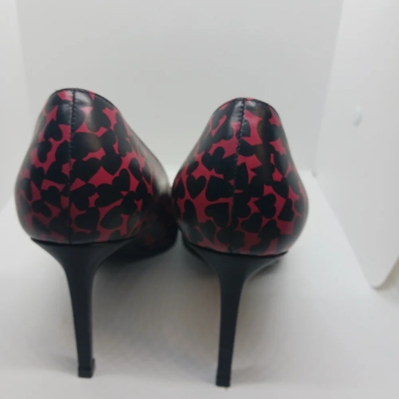 SAINT LAURENT red & black heart heels - Picture 11 of 11